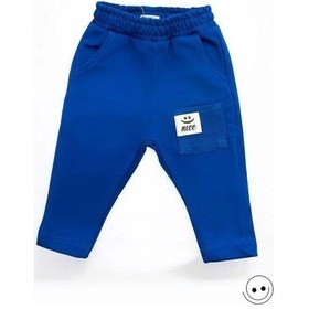 Resim Erkek Bebek Beli Lastikli Cepli Eşofman Alt-14640 Mavi 