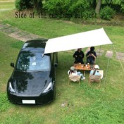 Resim Çok Fonksiyonlu Araç Güneşliği - UV Koruma Çadırı, SUV ve Kompakt Arabalar için Dış Mekan Kamp Barınağı, 4 Kişilik Kapasite Oxford Kumaş Malzeme & Destek Direkleri, Şemsiye Piknik Alanı, Kompakt Tasarım, Kolay Kurulum, Sağlam Yapı, Taşınabilir gölgelik, Karavan Sürücüleri İçin, Şehirliler 