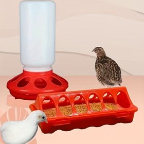 Resim 1 adet Kümes Hayvanı Su Kabağı Otomatik Kümes Hayvanı Su Kabı Küçük Kümes Hayvanı Su Kapları Tavuklar Kuşlar Güvercin Bıldırcın İçin İçecekler (Kırmızı ve Beyaz) 