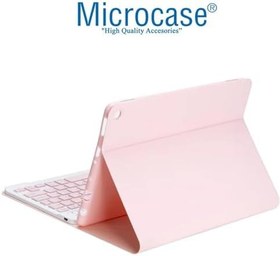 Resim Microcase Samsung Galaxy Tab S6 Lite SM-P620 10.4 inch Tablet ile uyumlu Bluetooth Klavyeli Standlı Kılıf - BKK4 Pembe 
