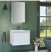 Resim Orka Likya 65 cm MDF Mat Beyaz Banyo Dolabı Takımı 