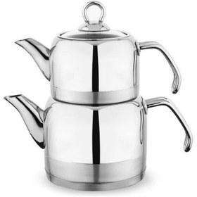 Resim Schafer Ada Metal Küçük Boy Çelik Çaydanlık Takımı Inox 