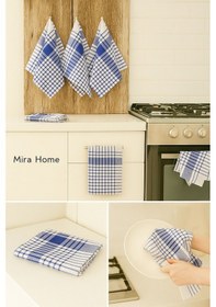 Resim 5 Li Mutfak Kurulama Bezi Alman Peçetesi 100 Pamuklu Mavi 