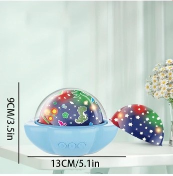 Pazly Çocuk Yıldız Gece Lambası - 360 Dönüşüm, Mavi/pembe/mor Led Masa Lambası