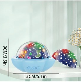 Resim Sunshine022 1 Adet Mavi Şanslı Çiçek Projeksiyon Lambası - Dönebilir Usb Led Gece Işığı Yatak Odası Dekoru 