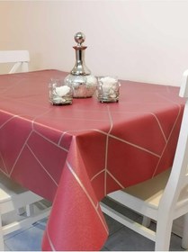 Resim Başak Ev Tekstili(168) Elyaflı Pvc Muşamba - Desenli Silinebilir Masa Örtüsü BORDO-140 x 160 