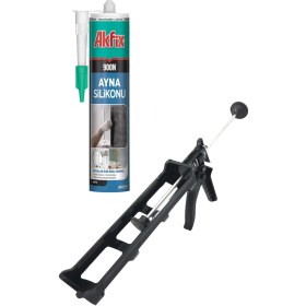 Resim Akfix 900N Nötr Ayna Silikonu 280ml + Silikon Tabancası 