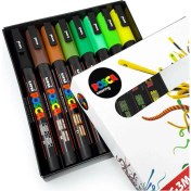 Resim Uni Posca Pc-3m 0.9-1.3 Su Bazlı Boyama Markörü Seti Toprak Renkleri 8 Renk 
