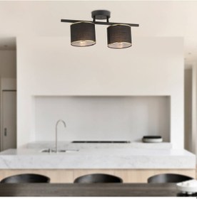 Resim Selina 2Li Siyah Modern Plafonyer Genç Odası Mutfak Yatak Odası Avize 
