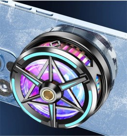 Resim MENFRY Manyetik Alüminyum Magsafe Destekli Telefon Soğutucu Radyatör Sessiz Fan RGB Efekt Işıklı 