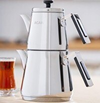 Resim Acar Aveline Orta Boy Çelik Çaydanlık Takımı AR-08585 