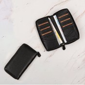 Resim vevasilver Telefonluk Fermuarlı Gizli Bölmeli Unisex Dana Deri Cüzdan 