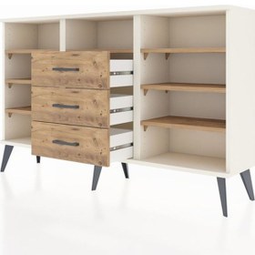 Resim Arges Konsol 7 Raflı 3 Çekmeceli 132x30x83 Aytaşı-çam/çam Çam/çam 