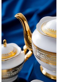 Resim Acar Anjelica 6 Kişilik 17 Parça Çay Seti Beyaz - Altın 