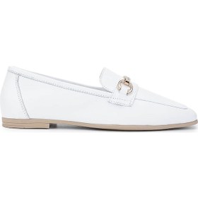 Resim Tamer Tanca Kadın Hakiki Deri Beyaz Loafer Ayakkabı 879 3651 Bn Ayk Y25 Beyaz Dr Beyaz 