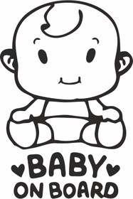 Resim UBGA GIFT Siyah Arabada Bebek Var Araç Sticker 17x13 cm 