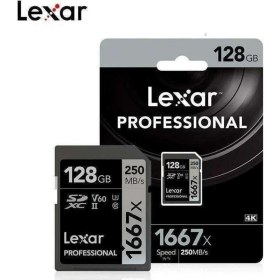 Resim Lexar 128GB 1667X U3 V60 4K SD Hafıza Kartı 250 Mb/s 