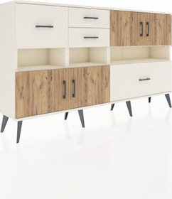 Resim Arges Konsol 5 Raflı 4 Çekmeceli 4 Kapaklı 176x30x99 Aytaşı-çam/aytaşı Atlas Çam/aytası - Aytası 