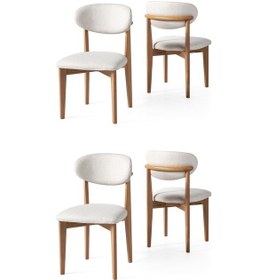 Resim Norte Ahşap Salon Mutfak Sandalyesi 4 Lü Set 001 