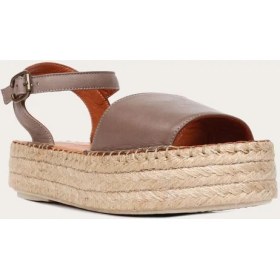 Resim Bueno Shoes Deri Gri Kadın Dolgu Topuklu Sandalet 