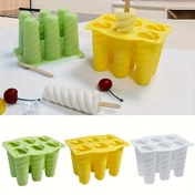Resim 6 Boşluklu Silikon Dondurma & Dondurmalı Çubuk Kalıbı - BPA İçermez, Yaz Tatili İçin DIY Spiral Tepsi 
