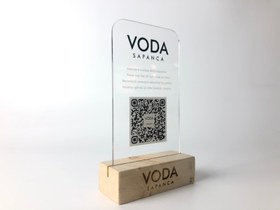 Resim Pleksi Kare Kod Menü Standı | Otel Pansiyon Restoran ve Bar Masaları İçin Karekod - 40 / 7x12 cm / Pleksi 