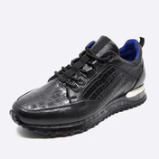 Resim Fosco Sneakers Hakiki Deri Siyah Erkek Ayakkabı 9918 