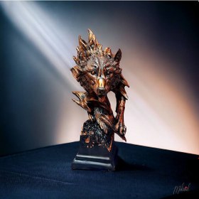 Resim Şiddetli Avcı Dekorasyon, Ev Dekoru, El Yapımı Heykel, Kurt Heyk 