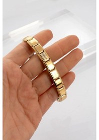 Resim Kişiye Özel İsim Yazılı Gold Sarı İtalyan 18cm Çelik Bileklik Scb26g 
