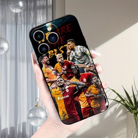 Resim Galatasaray Şirin Desenli iPhone Kılıfı, Lens Koruyuculu Darbeye Dayanıklı, iPhone 11/12/13/14/15 Pro Max/Plus Uyumlu 