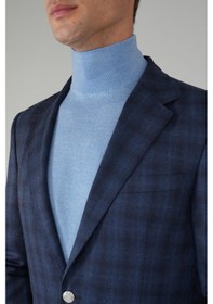 Resim Bisse Erkek Mono Yaka 6 Drop Çift Yırtmaçlı Lacivert Yün Ceket Pck25k25204 D39 Lacivert 