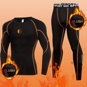 Resim Erkekler için İç Kısımda Polarlı Sıcak İç Çamaşırı, Uzun Sonbahar Pantolon ve Üst Takım Soğuk Havalarda Uygun, Spor, Fitness, Dış Mekan Kayak ve Dağa Çıkma için 