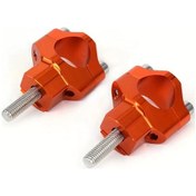 Resim Hightower 1 1/8" 28mm Cnc Alüminyum Fat Bar Yükseltici Kelepçe Turuncu Çift 125-530 Motocross Enduro Dirt Bike 