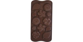 Resim Pastry Planet Ince Çiçek Yaprak Silikon Çikolata Kalıbı 