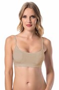 Resim Cicimod Kadın Bej Ip Askılı Büstiyer Sporcu Penye Yarım Atlet Sütyen 2li 