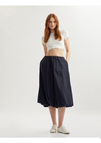 Resim Koton Standart Bel Pamuklu Uzun Kloş Etek Lacivert 5sak70090pw Lacivert - Mavi 