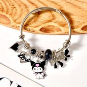 Resim Sanrio Kuromi Kolye Bileklik - Fiyonk ve Kalp Pandantifli Şık Gotik Takı, En İyi Arkadaşlar İçin Doğum Günü Hediyesi, Gençler İçin Mükemmel Seçim 