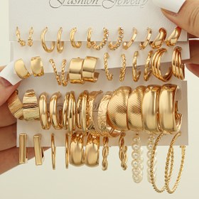 Resim 48 Parça Kadınlar İçin Bohem & Vintage Takı Seti - Büyük & Taşlı Küpeler (C Şekilli/Halka), Yıl Boyu Parti Düğün Randevu Kıyafetleri, Tatil Hediyesi, Kaplamasız Tüm Mevsimler İçin Dayanıklı 