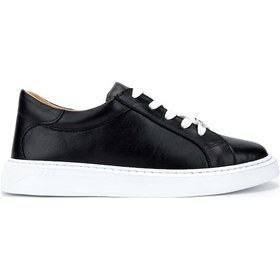 Resim Tamer Tanca Kadın Hakiki Deri Siyah Deri Sneakers & Spor Ayakkabı 33 1200 Bn Ayk Y24 Sıyah Dr Siyah 