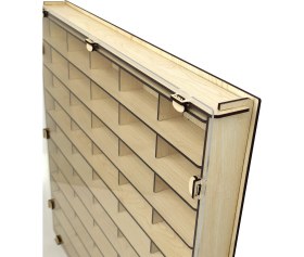 Resim Woodbu Şeffaf Kapaklı Akçaağaç Ahşap Hobi Araba Rafı 