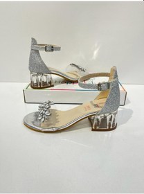 Resim Kız Çocuk Abiye Ayakkabı Gümüş Çiçek Taş Detaylı Mezüniyet-düğün Topuklu Çocuk Abiye Ayakkabı Gümüş 