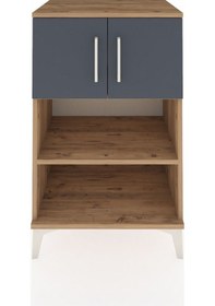 Resim Hyperion Komodin 2 Raflı 2 Kapaklı 60x44x96 Çam-antrasit Atlas Çam 