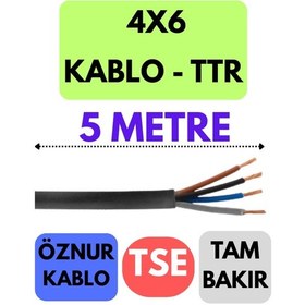 Resim Öznur 4x6 Ttr Kablo Metre Seçenekli Siyah - 5 Metre 