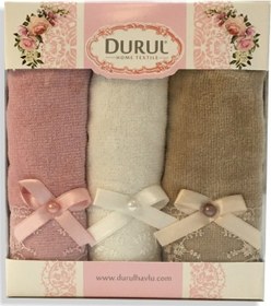 Resim Durul Kadife Gipürlü Mutfak Havlusu 3 Lü Kutu X 2 Adet 