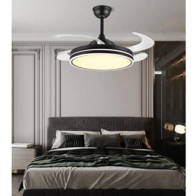 Resim END Tavan Vantilatörü Aydınlatmalı Gizli Pervaneli Kumandalı Açılır-Kapanır Kanat 3 Işık Rengi 