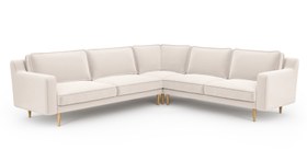Resim Klem Slim 283 x 257 Köşe Ahşap Ayak - Kadife - Kül Gri / Açık / Rahat Dolgu 