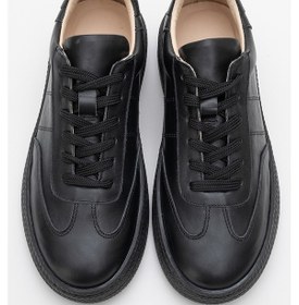 Resim Luvi Shoes Fiore Siyah Cilt Hakiki Deri Kadın Spor Ayakkabı Siyah 