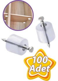Resim GLASWEN Çivili Raf Pimi Duvar Dolap Mobilya Pimi Sert Plastik Raf Tutucu ŞefFaf 100 Adet Tekli (1 PAKET) 