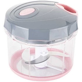 Resim Tantitoni Açık Pembe Gri Büyük Pratik Doğrayıcı Ve Çırpıcı 1000ml 