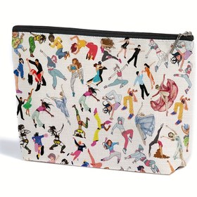 Resim 1 Adet Dans Makyaj Çantası - Fermuarlı Kozmetik Organizer, Bale, Hip-Hop ve Ballroom Dans Pozları - Pastel Bale Dancer Tasarımlar - Bale Öğretmenleri, Koreografistler, Dansçılar İçin Hediye - Doğum Günü, Mezuniyet, Anneler Günü Hediyesi - Dans Stüdyosu, Performans Aksesuarları için Hafif Makyaj Çantası, Canlı İllüstrasyonlar, Kompakt Tasarım, Dans Temalı Aksesuar, Koreograflara Özel 